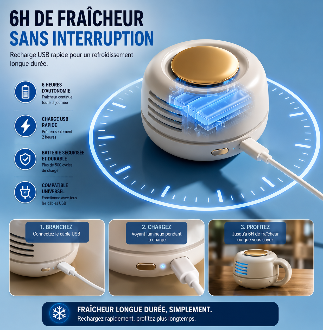 NomadBreeze Clip™ – Ventilateur Portable Rechargeable