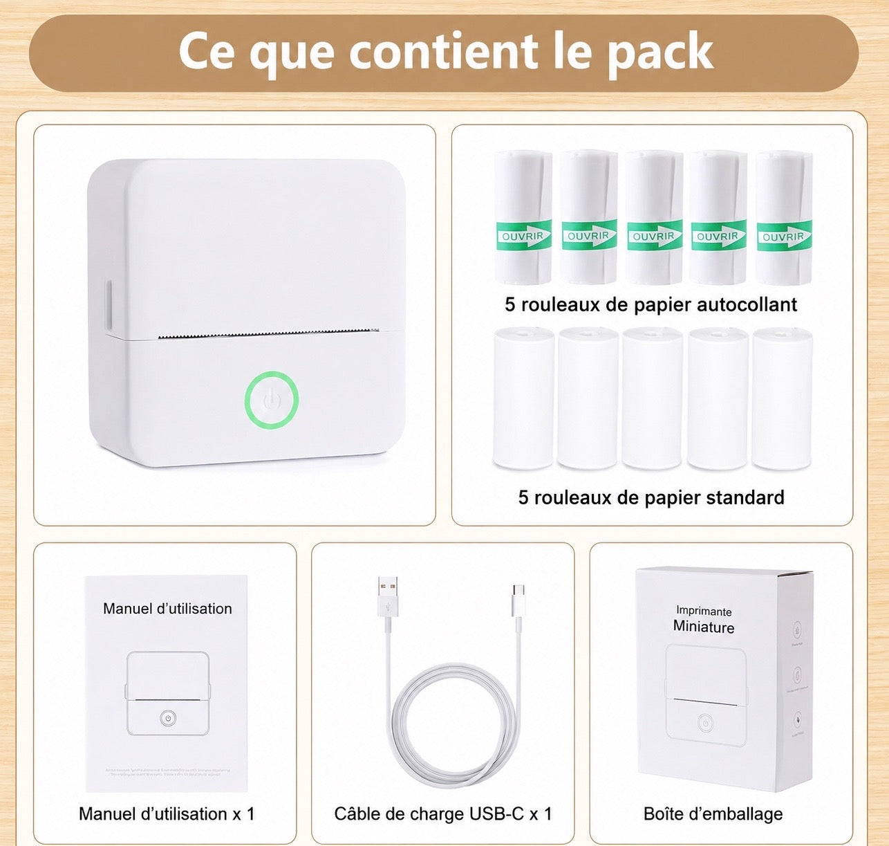 NomadPrint™ – Mini Imprimante Thermique Portable