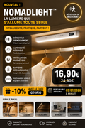 NomadLight™ – Lampe LED Intelligente à Détecteur de Mouvement