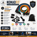 NomadFit™ – Kit de Bandes de Résistance 11 pièces