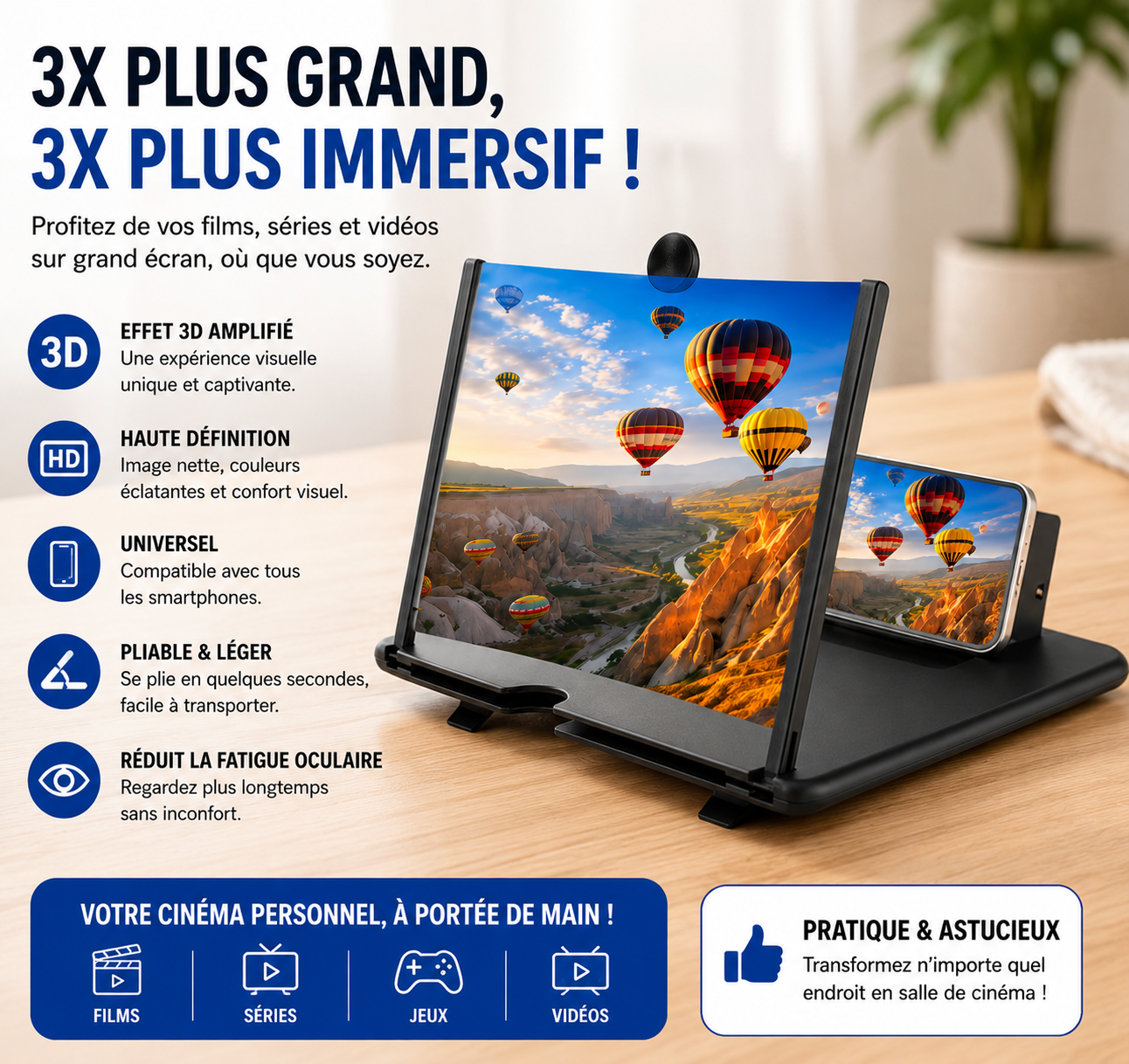 NomadScreen™ – Amplificateur d’Écran Smartphone 3D