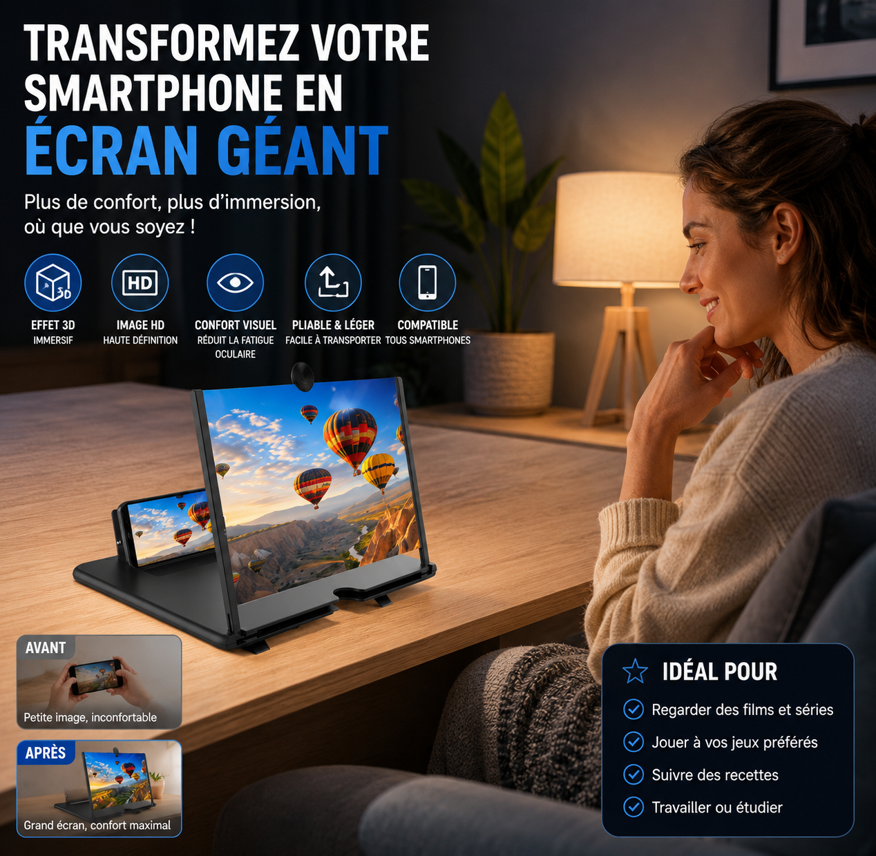 NomadScreen™ – Amplificateur d’Écran Smartphone 3D